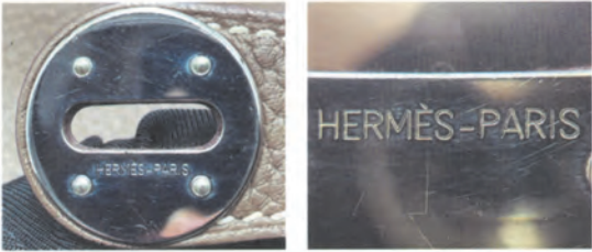  Replica Sunglasses engraved craftsmanship on Hermès Kelly bag leather, showing precise and deep tooling details.