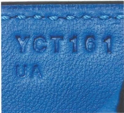 Hermès stamp with "YCT161 DA" – detailed code for craft identification.