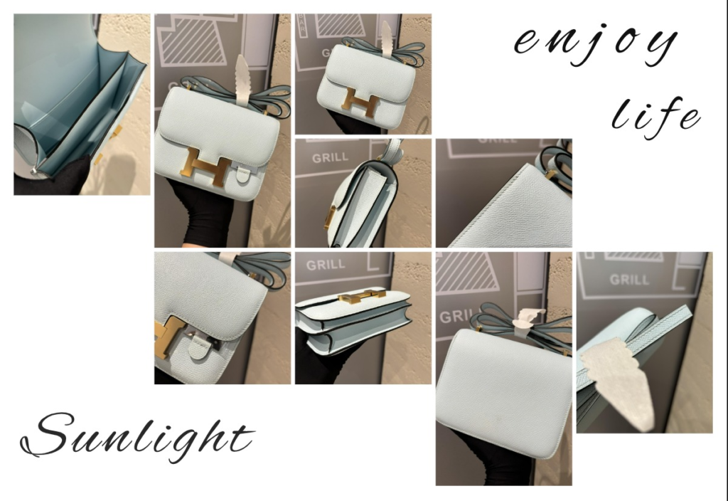 Macro details of a white AAA Replica Handbag Store Constance 18 replica bag highlighting the precise H clasp mechanism, expandable side gussets, and smooth leather strap.